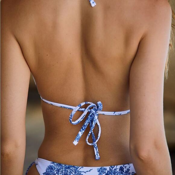 Berlook Floral Halter Triangle Bikini Top and Tie High Cut Leg Bottom - Picture 4 of 15